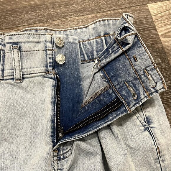 NWOT Express High Waist Paper Bag Denim Shorts Size 00 - Picture 4 of 6